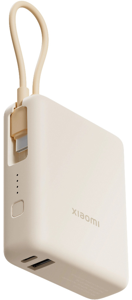 Портативный аккумулятор Xiaomi 33W Power Bank 10000mAh (встроенный кабель) бежевый BHR9333GL